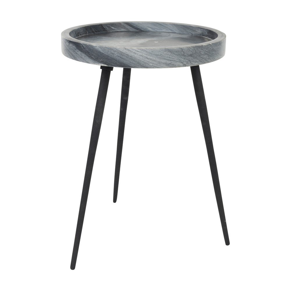 Măsuță auxiliară rotundă cu blat din marmură ø 33 cm Karrara – White Label