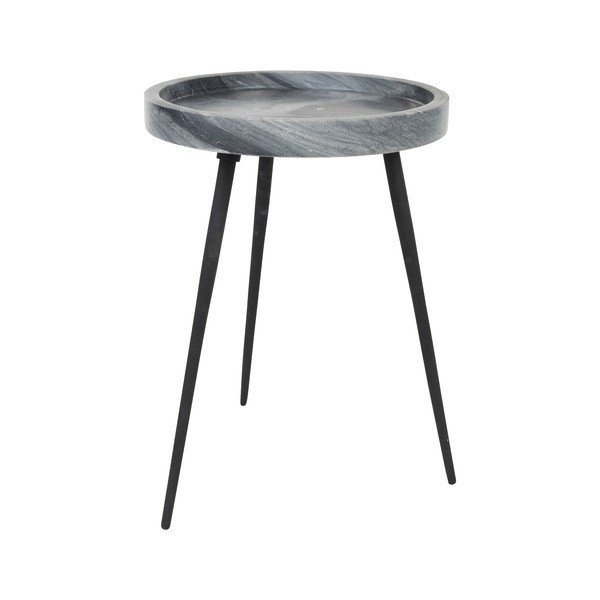 Măsuță auxiliară rotundă cu blat din marmură ø 33 cm Karrara – White Label