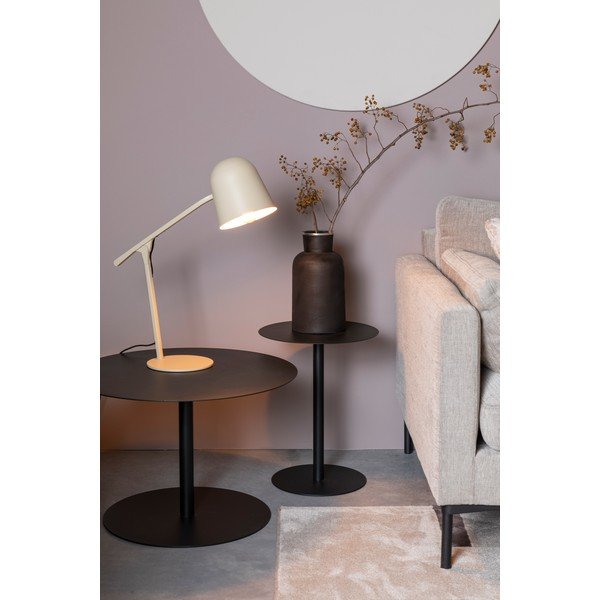 Măsuță de cafea neagră rotundă din metal ø 60 cm Snow – Zuiver-image-1