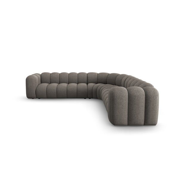 Colțar modular gri închis cu tapițerie din chenille Lupine – Micadoni -image-2