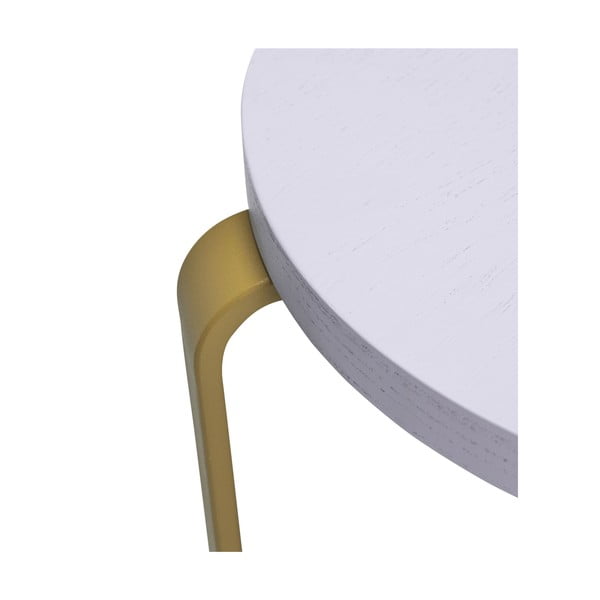 Taburet din lemn de frasin maro-albastru Smile - Hübsch-image-2