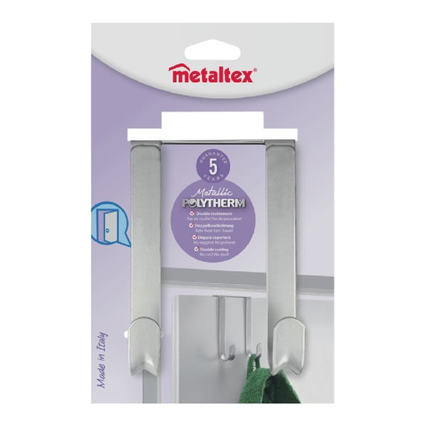 Cuier suspendat pentru ușă cu 2 cârlige Metaltex, lungime 14 cm-image-2