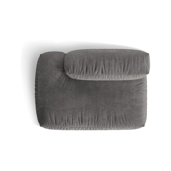 Modul pentru canapea modulară gri cu tapițerie din catifea (cu colț pe partea stângă) Martina – Micadoni -image-3