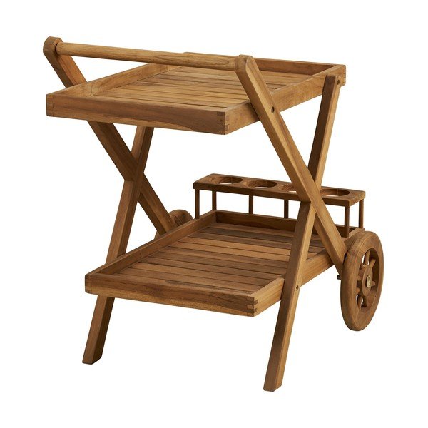 Măsuță de servire cu roți din lemn masiv 50x86 cm Pasaku – House Nordic-image-3