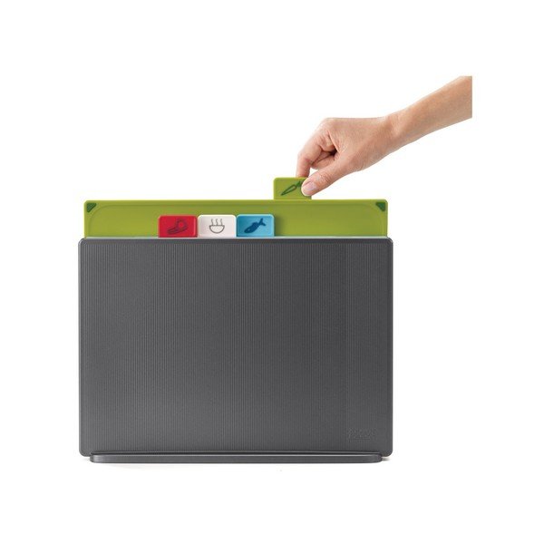 Set suport cu 4 tocătoare Joseph Joseph Index, 34,6 x 27,3 cm, gri închis-image-1