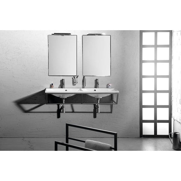 Suport pentru chiuvetă negru suspendat din oțel 120x20 cm Ska – Sapho-image-1