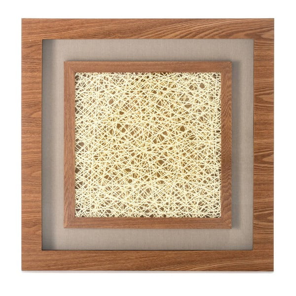 Decorațiune de perete lucrată manual în ramă Vivorum Light Crochet, 60 x 60 cm
