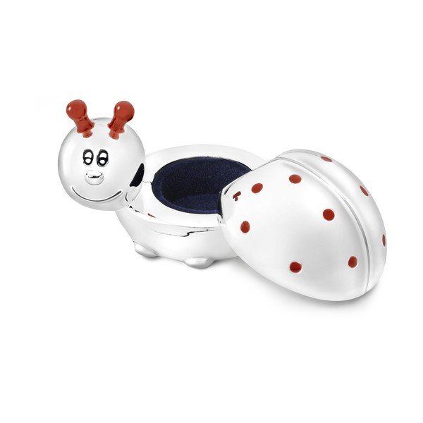 Cutiuță pentru dinți de lapte argintiu-lucios din metal 7x5x5 cm Ladybird – Zilverstad