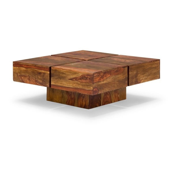 Măsuță living din lemn de palisandru SOB Square, 80 x 80 cm