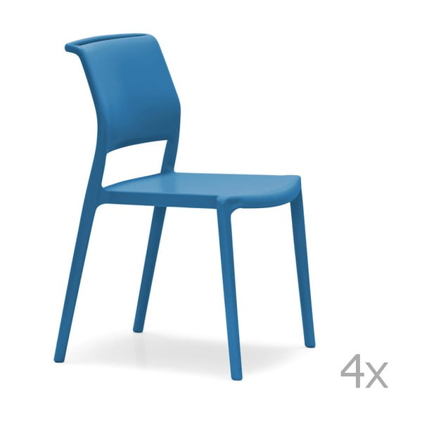 Set 4 scaune Pedrali Ara, albastru