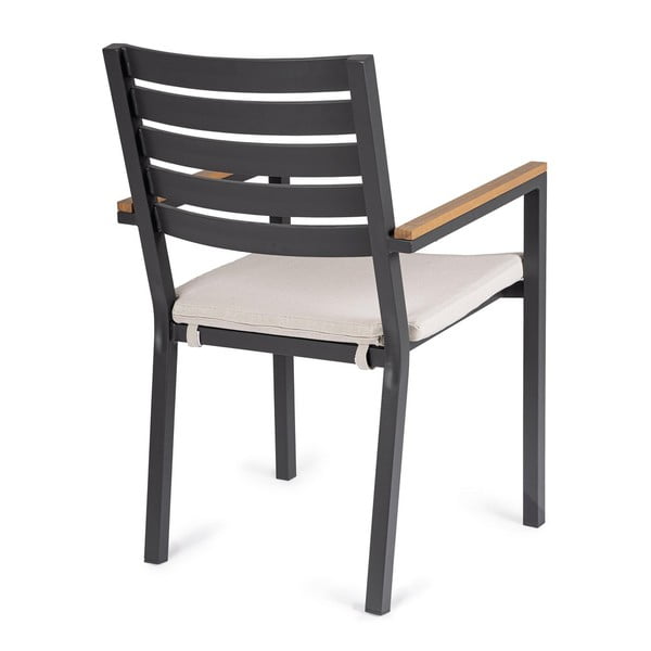 Scaune de grădină gri-antracit 4 buc. din metal Henna   – Bizzotto-image-4