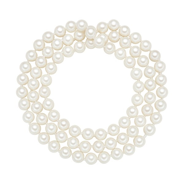 Lănțișor cu perle albe  ⌀ 8 mm Perldesse Muschel, lungime 80 cm