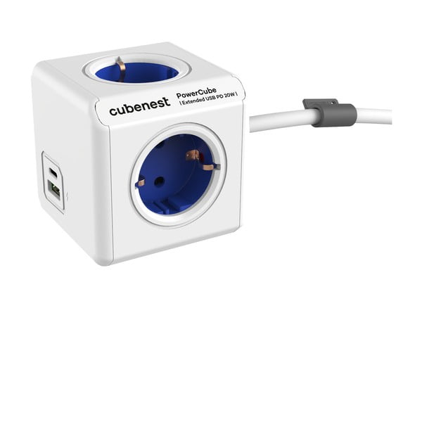 Priză 13 cm PowerCube Extended USB Schuko – Cubenest