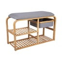 Pantofar cu loc de șezut din bambus Leitmotiv Bench, lățime 70 cm, gri deschis