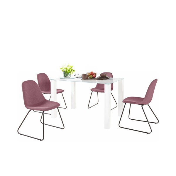 Set masă cu 4 scaune Støraa Dante Colombo, roşu-image-1