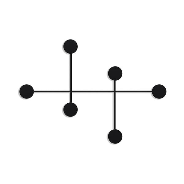 Cuier de perete negru din metal Dama – Kalune Design