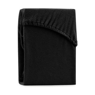 Cearșaf elastic pentru pat dublu AmeliaHome Ruby Siesta, 220-240 x 220 cm, negru