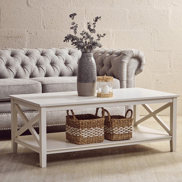 Măsuță de cafea albă 60x120 cm Heritage – Premier Housewares-image-1