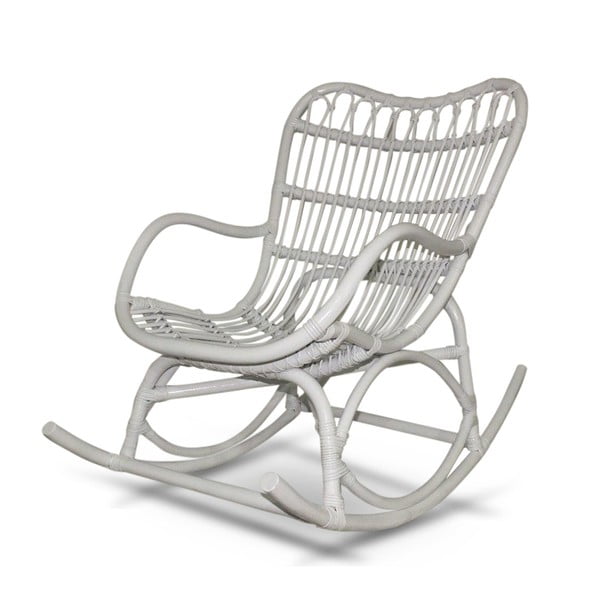 Scaun balansoar din ratan Interiörhuset Rocking Chair, alb