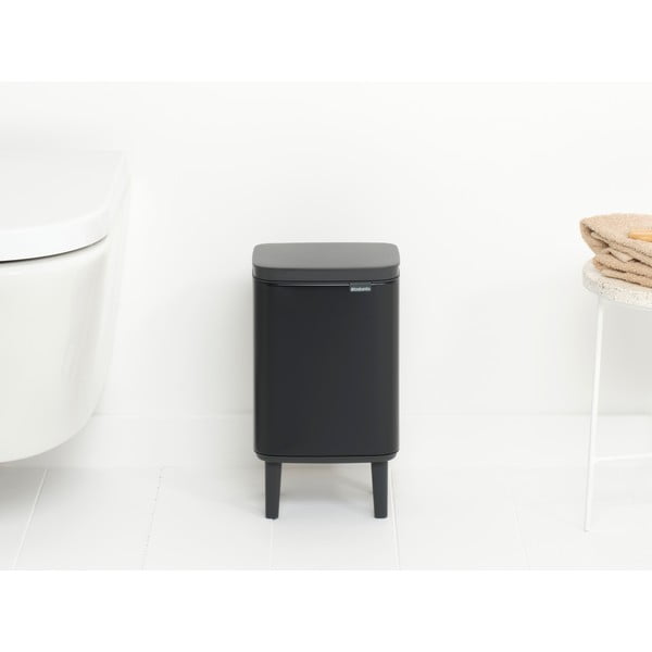 Coș de gunoi negru mat din oțel 4 l Bo Hi – Brabantia-image-1