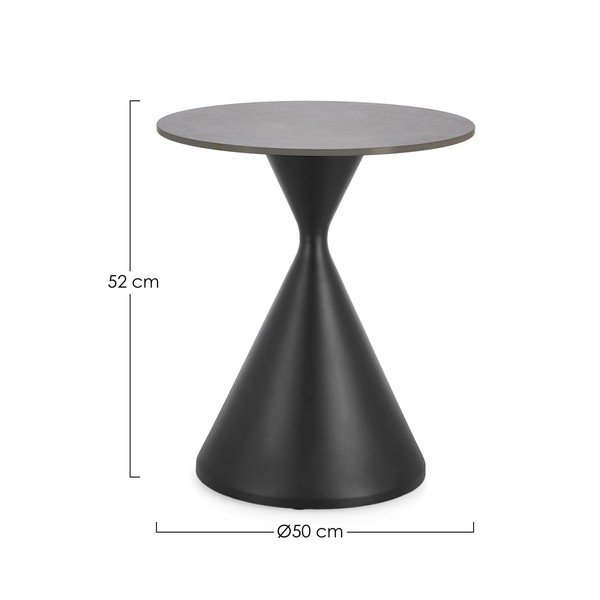 Măsuță auxiliară rotundă cu blat cu aspect de marmură ø 50 cm Joona – Bizzotto-image-4