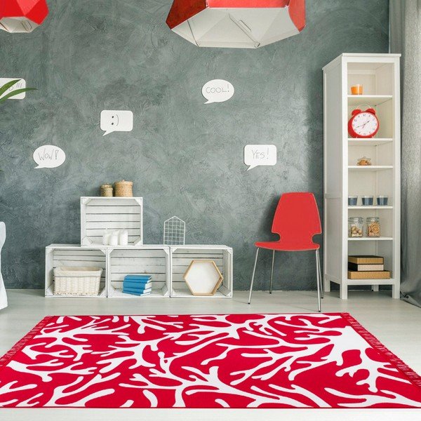 Covor reversibil Coral Reef, 120 x 180 cm, alb - roşu-image-1