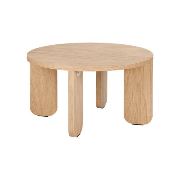 Măsuță de cafea în culoare naturală rotundă cu blat cu aspect de lemn de stejar ø 55 cm Kuvu – noo.ma
