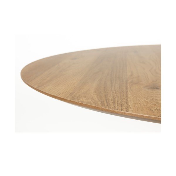 Masă de dining rotundă cu blat cu aspect de lemn de stejar ø 110 cm Steven – White Label-image-3