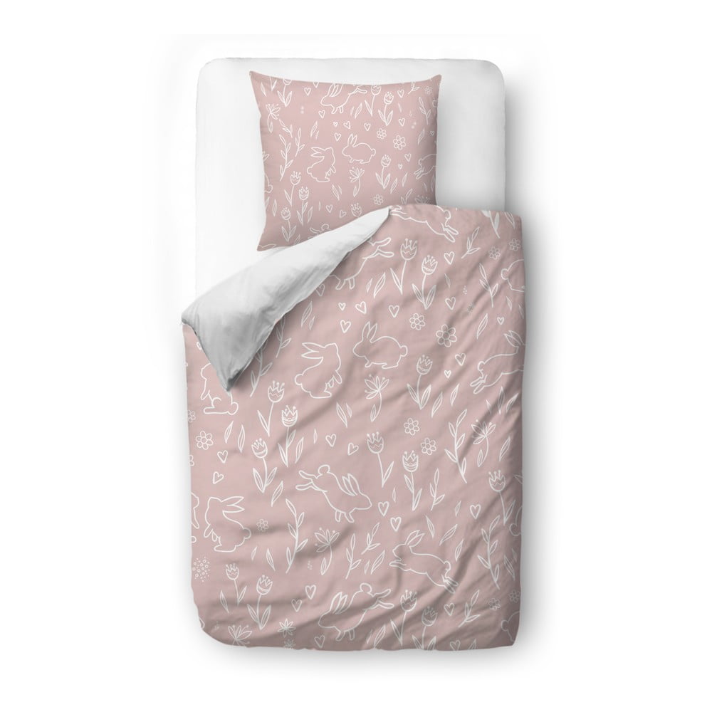Lenjerie de pat pentru copii din bumbac satinat 130x100 cm Sweet Bunnies - Butter Kings