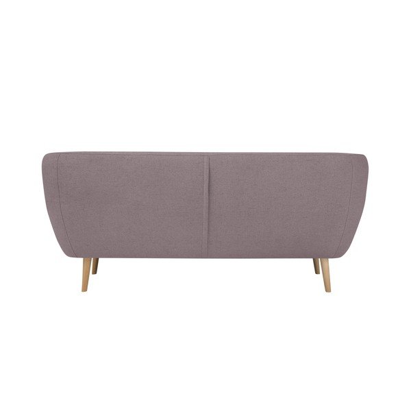 Canapea cu 3 locuri și picioare de culoare deschisă Mazzini Sofas Sicile, roz-image-1