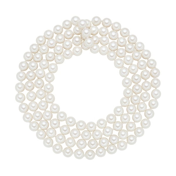 Lănțișor cu perle albe ⌀ 8 mm Perldesse Muschel, lungime 120 cm