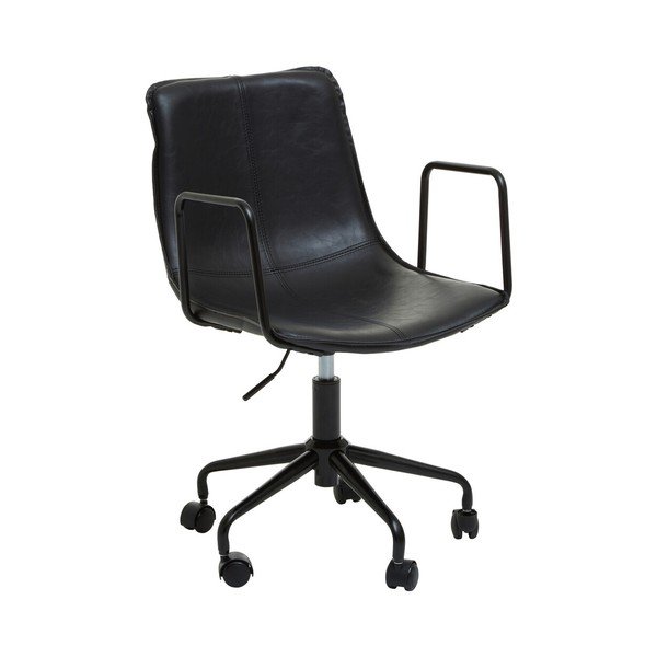 Scaun de birou negru din imitație de piele Branson – Premier Housewares