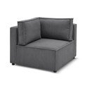 Modul pentru canapea gri închis cu tapițerie din catifea reiată  (cu colț variabil) Nihad modular – Bobochic Paris