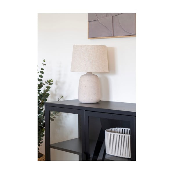 Veioză crem cu abajur textil (înălțime 47 cm) Croft – House Nordic-image-1