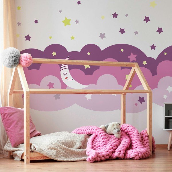 Autocolant Ambiance Scandinavian Clouds Starry Sky-image-1