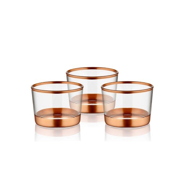 Set 3 pahare pentru shot-uri Mia Glam Bronze, ⌀ 8 cm-image-1