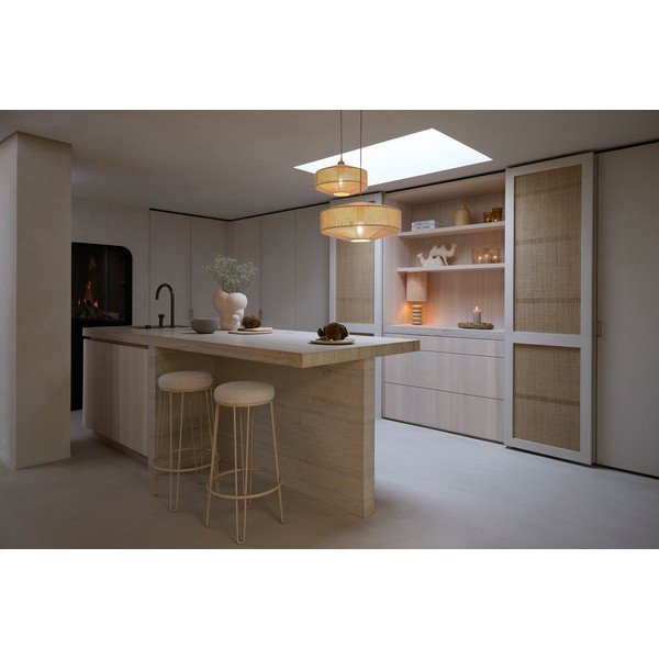 Scaun de bar crem tapițat (înălțime șezut 73 cm) Alice – Light & Living-image-3