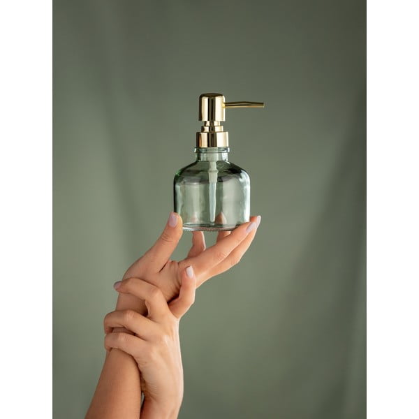 Dozator de săpun lichid verde mentă din sticlă 200 ml Atessa – Wenko-image-1