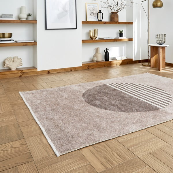 Covor bej lavabil din amestec de bumbac 152x230 cm Whisper – Think Rugs-image-2