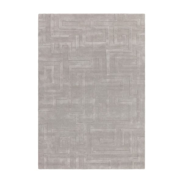 Covor gri deschis din lână 200x290 cm Maze – Asiatic Carpets