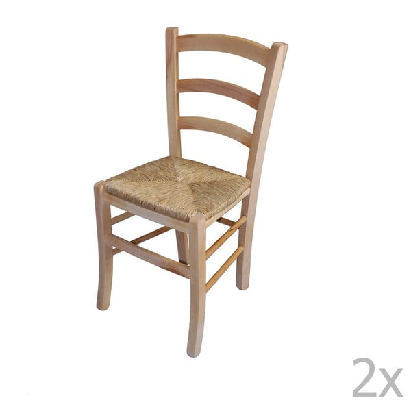 Set 2 scaune din lemn masiv Crido Consulting Straw