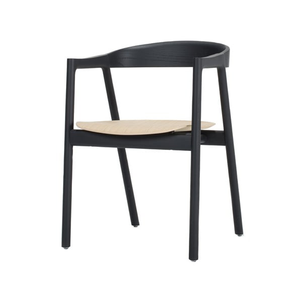 Scaun din lemn de stejar Gazzda Muna, negru