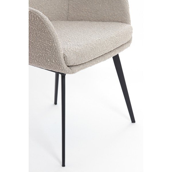 Scaun de sufragerie bej cu cotiere tapițat Leone – Light & Living-image-4