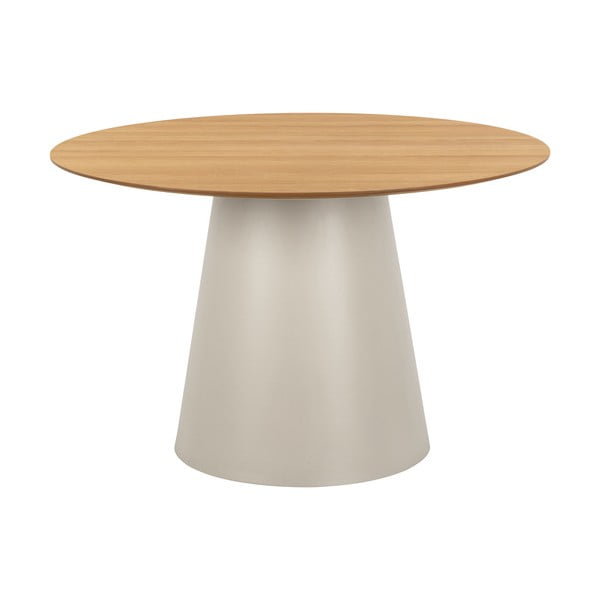 Masă de dining rotundă cu blat cu aspect de lemn de stejar ø 120 cm Soli – Actona