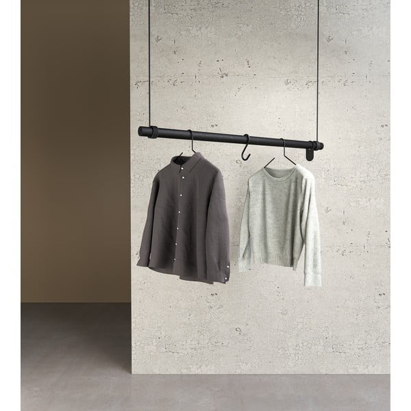 Cuier de perete negru din lemn de stejar 110 cm Swing L – LIND DNA-image-2