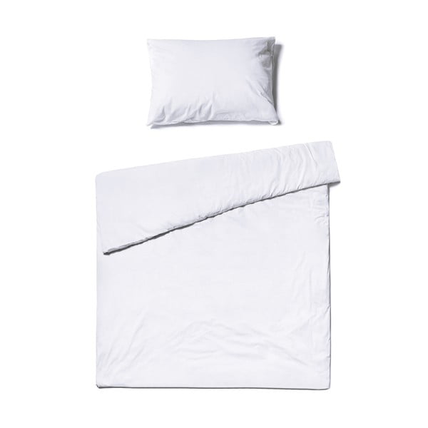 Lenjerie de pat din bumbac pentru o persoană Bonami Selection, 140 x 220 cm, alb
