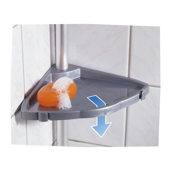 Raft telescopic de perete pentru baie Wenko Easy, gri-image-3