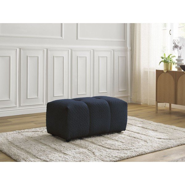 Taburet albastru cu tapițerie din țesătură bouclé Roxelane – Bobochic Paris-image-1