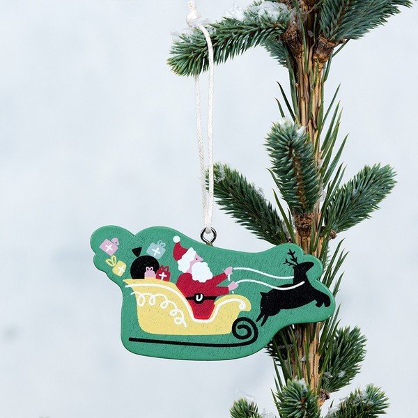 Decorațiune din lemn pentru bradul de Crăciun Rex London Sleigh-image-1