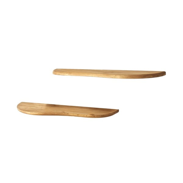 Rafturi în culoare naturală 2 buc. din lemn de stejar 100 cm Wavy – Kalune Design